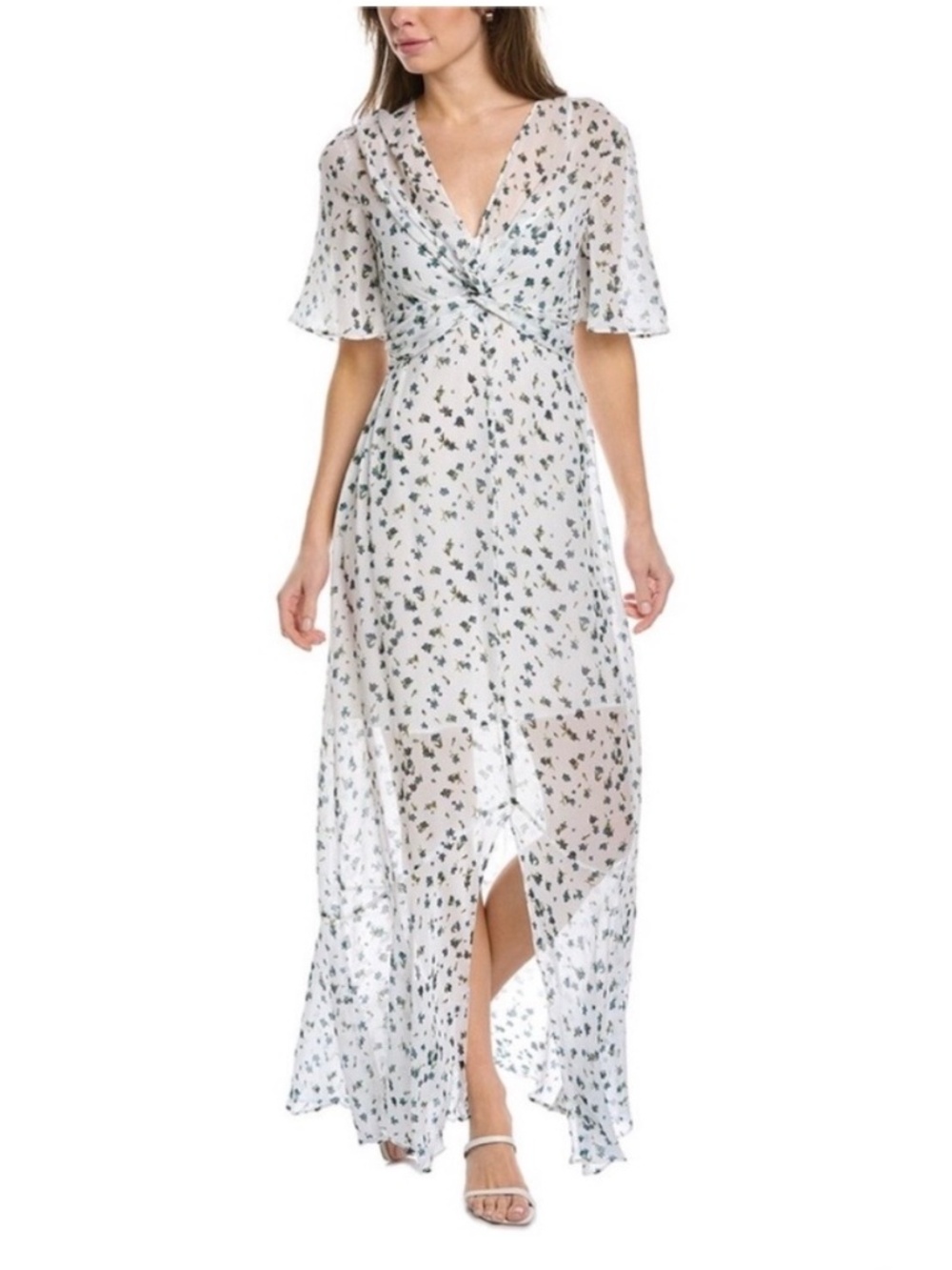 Rag & Bone NWOT Floral Maxi Dress Tamar White with Navy size 10